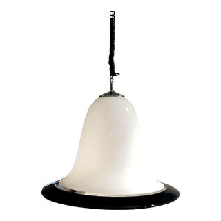 1960s White Murano Glass Pendant Chandelier For Sale