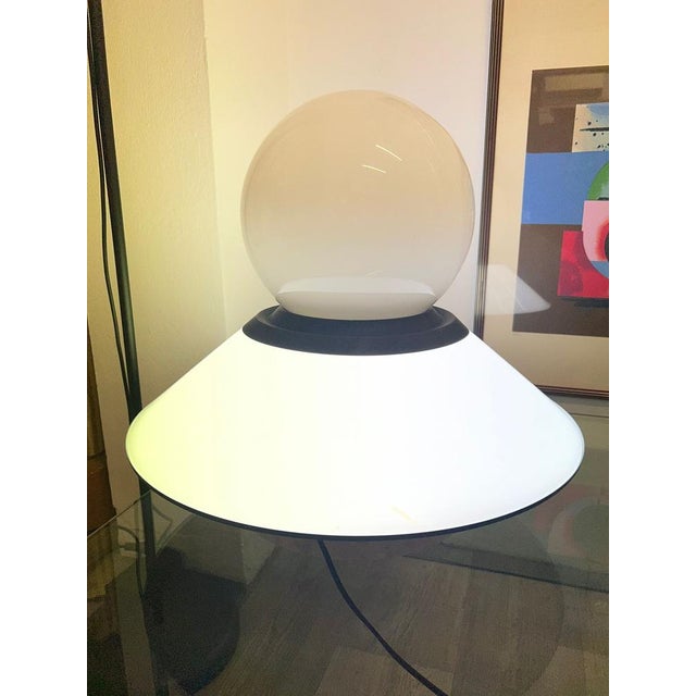 Space Age Double Light Lamp in Glass and Steel, 1970s For Sale - Image 15 of 18