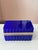 1960s Cobalt Italian Opaline glass casket with gold mounts and scalloped sides For Sale - Image 10 of 16