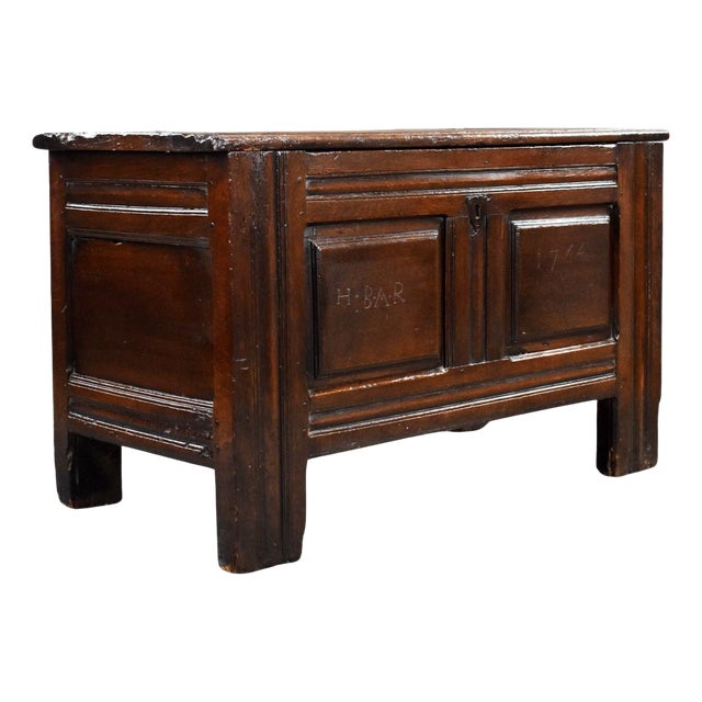 Antique Oak Marriage Chest, 1650 For Sale