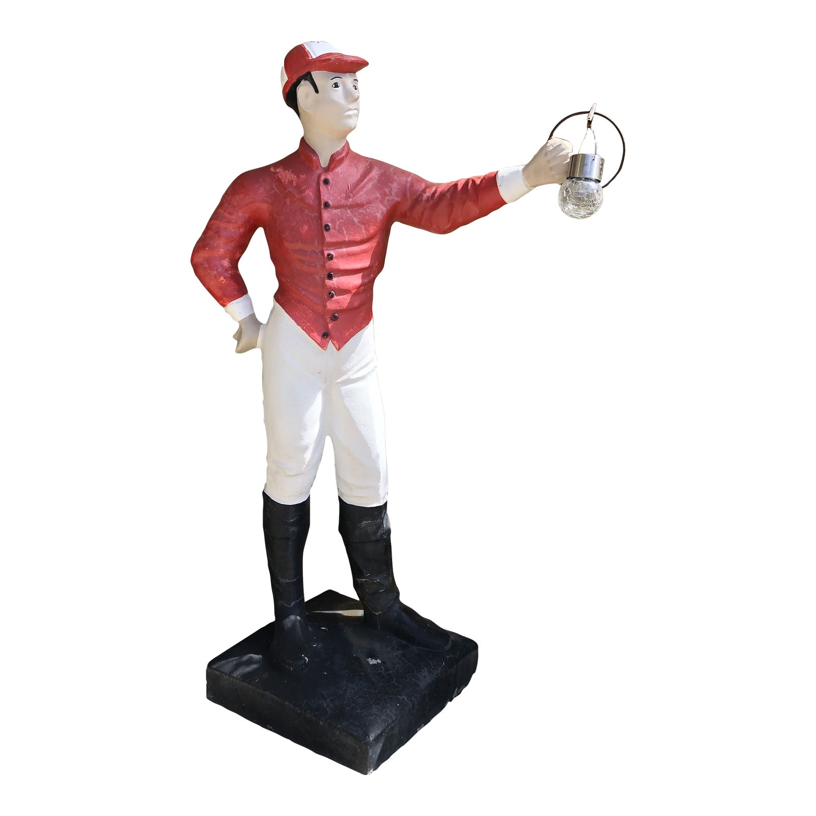 1980s Vintage Concrete Jockey Statue Chairish