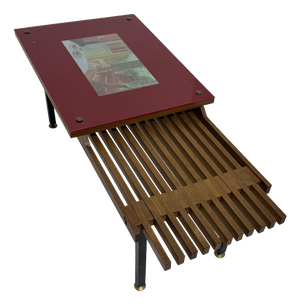 Mid-Century Modern Slatted Coffee Table in the style of George Nelson, 1960