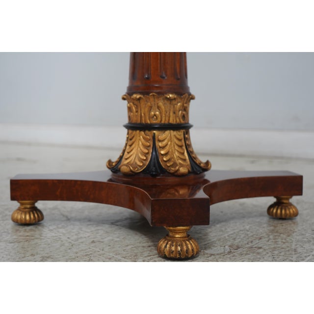1980s Rho Mobili Neoclassical Inlaid Pedestal Lamp Center Table For Sale - Image 5 of 13