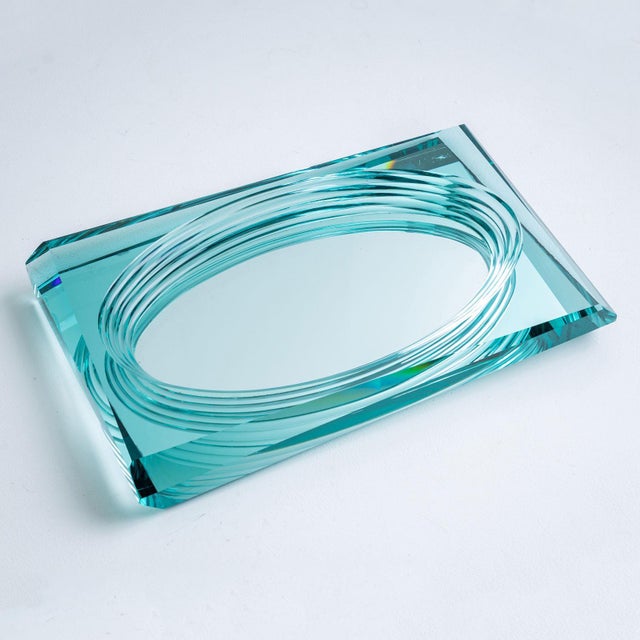 20th Century Glass Centerpiece in the style of Fontana Arte, Italy For Sale - Image 11 of 18