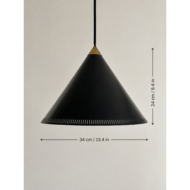 Black Kegle-Style Pendant Lamp attributed to Bent Karlby for Lyfa, 1960s For Sale - Image 8 of 12