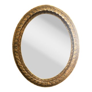 Late 20th Century Italian Oval Carved 800 Style Mirror For Sale