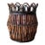 Late 20th-Century Handcrafted Pencil Bamboo "Looped Crown" Rim Cachepot / Planter Basket For Sale