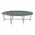 Large Racetrack Labarge Glass and Brass Oval Coffee Table For Sale