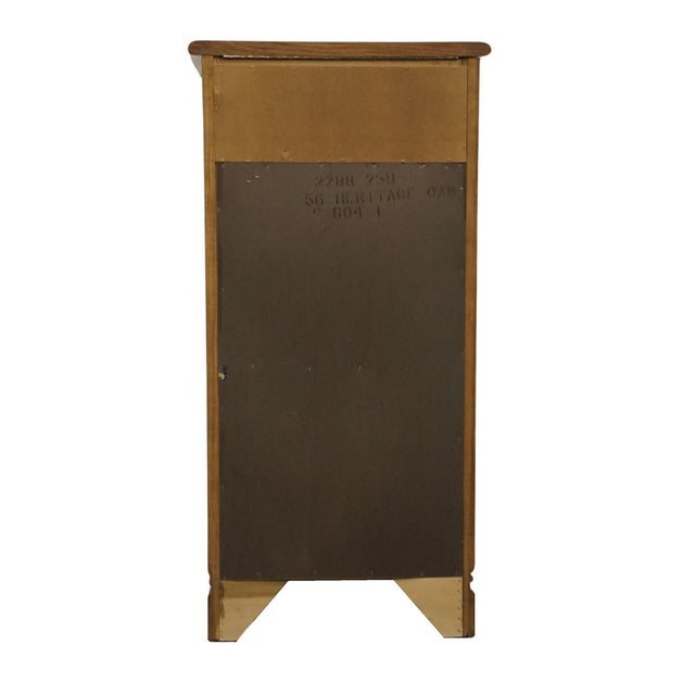 Bassett Furniture Heritage Oak Country French 26" Lingerie / Jewelry Chest With Fold-Down Mirror 2288-259 For Sale - Image 11 of 12