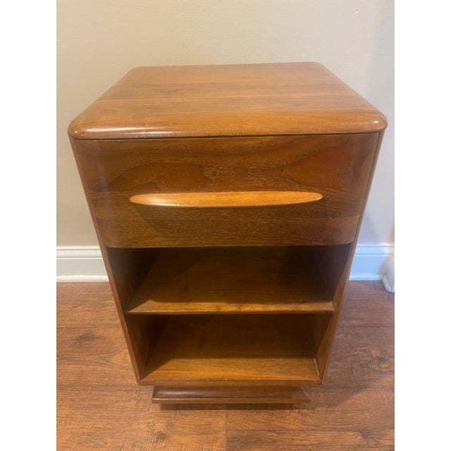 1950s Vintage Carl Bissman Walnut Side Table on Casters Chairish