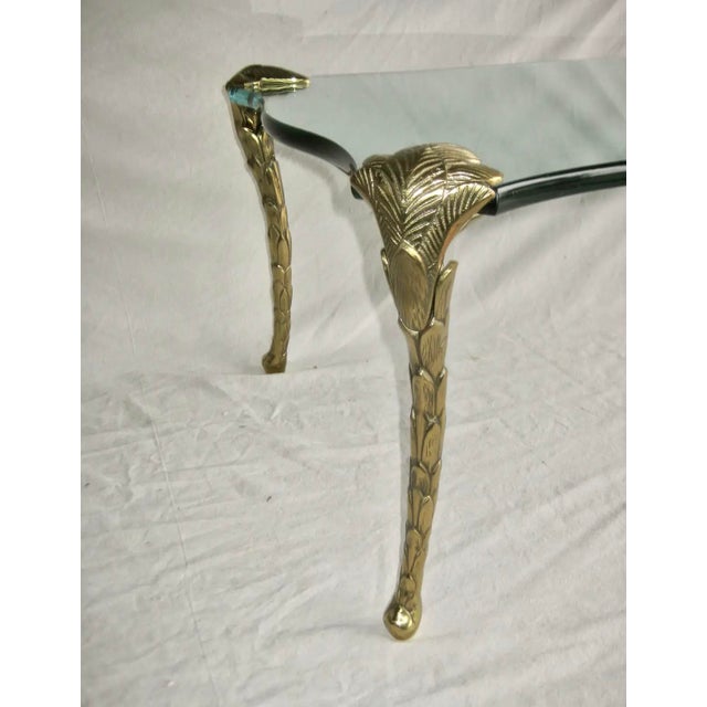 Bronze 1950s Extremely Rare Gold Plated Bronze Palm Leaf Coffee Table in the Manor of Maison Charles For Sale - Image 8 of 8