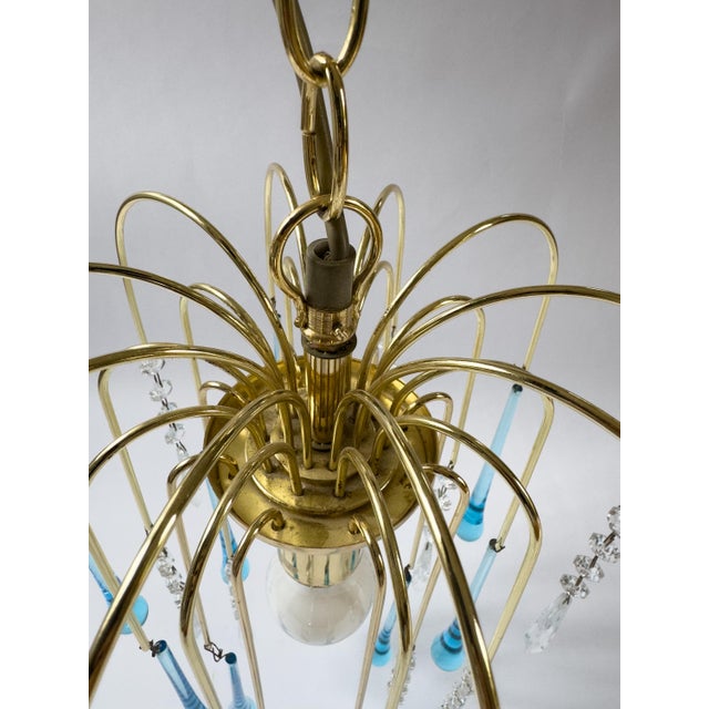 Vintage Murano-Style Blue Glass Teardrop Waterfall Chandelier, C. 1970 For Sale - Image 11 of 18