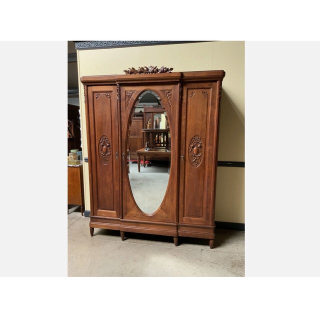 Antique Wardrobe with Linen Compartments, 1910 For Sale - Image 4 of 10