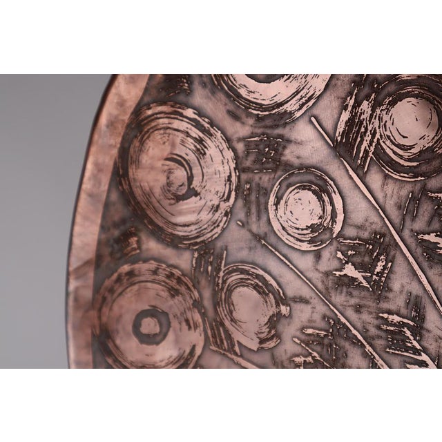 Metal Scandinavian Copper Aurora Wall Light with Peacock attributed to Bjørn Wiinblad, Denmark, 1950s For Sale - Image 7 of 16