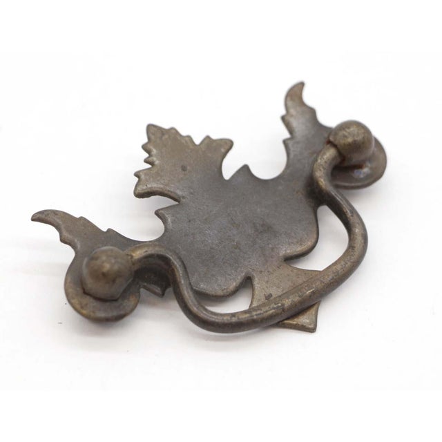 Chippendale Set of 5 Vintage Chippendale Steel Bail Dresser Drawer Pulls For Sale - Image 3 of 6