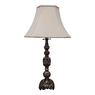 Mid-Century Silvered Metal Pearce Table Lamp For Sale