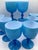 1960s Vintage Carlo Moretti Italy Blue White Cased Murano Glass Wine Water Glasses - Set of 8 For Sale - Image 5 of 7