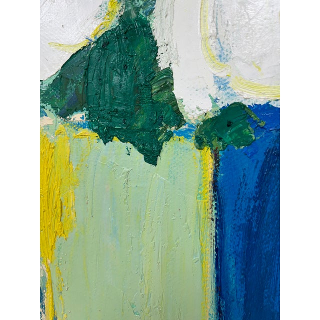 Blue Contemporary Impressionist Floral Oil Painting on Canvas, 48" X 48" For Sale - Image 8 of 11