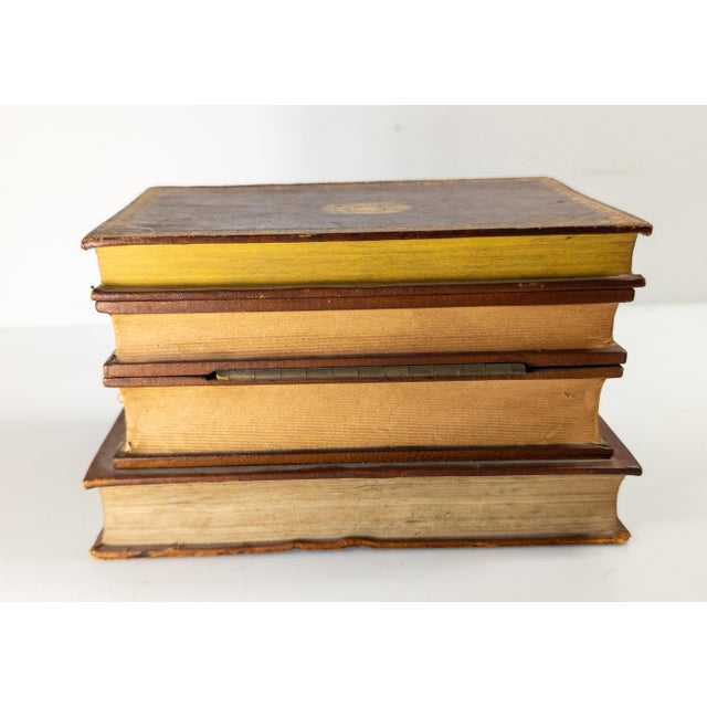 20th Century French Faux Leather Book Box With Bar Set or Tantalus For Sale - Image 4 of 13