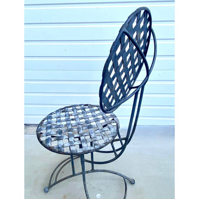 1980s Post Modern Metal Patio Set, 3 Pieces For Sale - Image 5 of 8