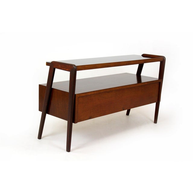 Mid-Century Modern Czech Mahogany Nightstands and Low Cabinet from Jitona, 1960s, Set of 3 For Sale - Image 15 of 18