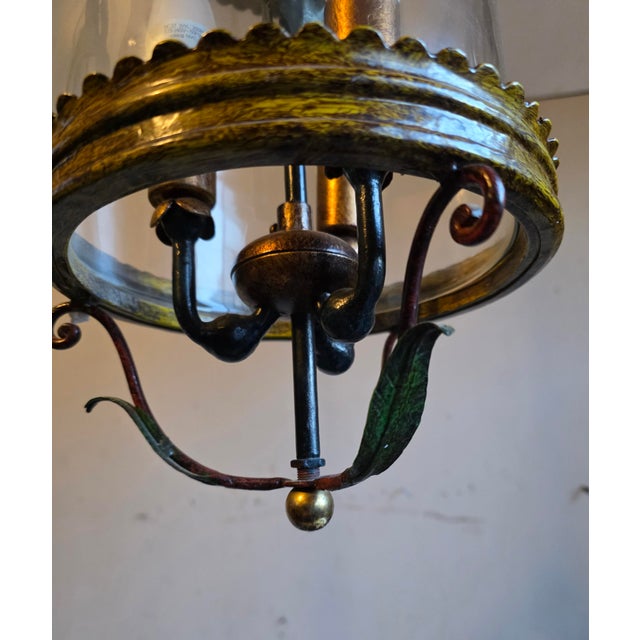 Lacquered Metal Lantern, 1980s For Sale - Image 4 of 8