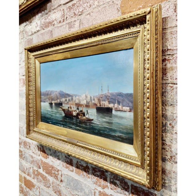 Anton Schoth-Fishermen in Italian Village Seashore-19th Century Oil Painting For Sale In Los Angeles - Image 6 of 9