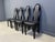 Black Vintage Italian Lacquered Wood Dining Chairs, 1980s, Set of 4 For Sale - Image 8 of 11