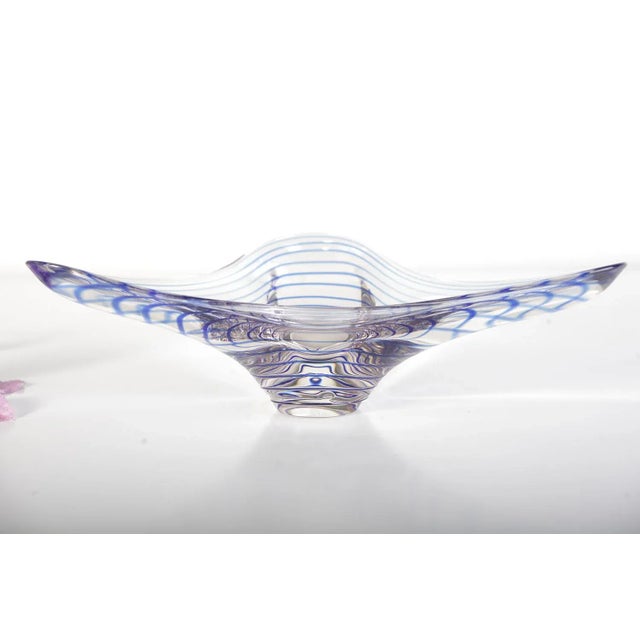 Mid-Century Modern Czech Bohemian White Glass Bowl For Sale - Image 3 of 8