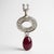 Metal 14k White Gold Ruby Briolette and Diamond Circle Drop Necklace For Sale - Image 7 of 10