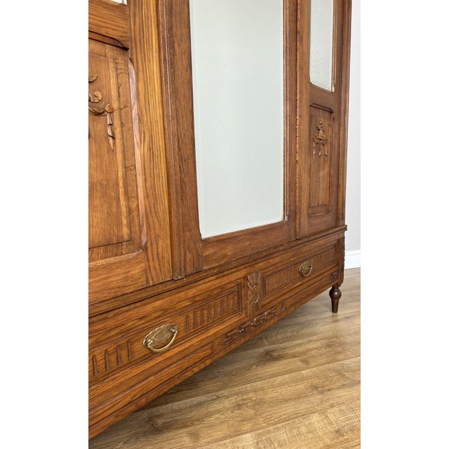 Brown French Wardrobe in Oak For Sale - Image 8 of 18