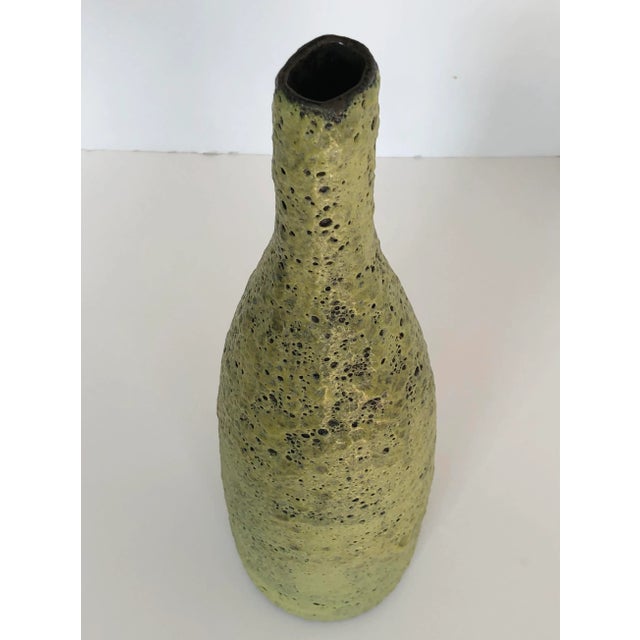 1960s Vintage Signed Fat Lava Vase, 19 Tall For Sale - Image 5 of 9