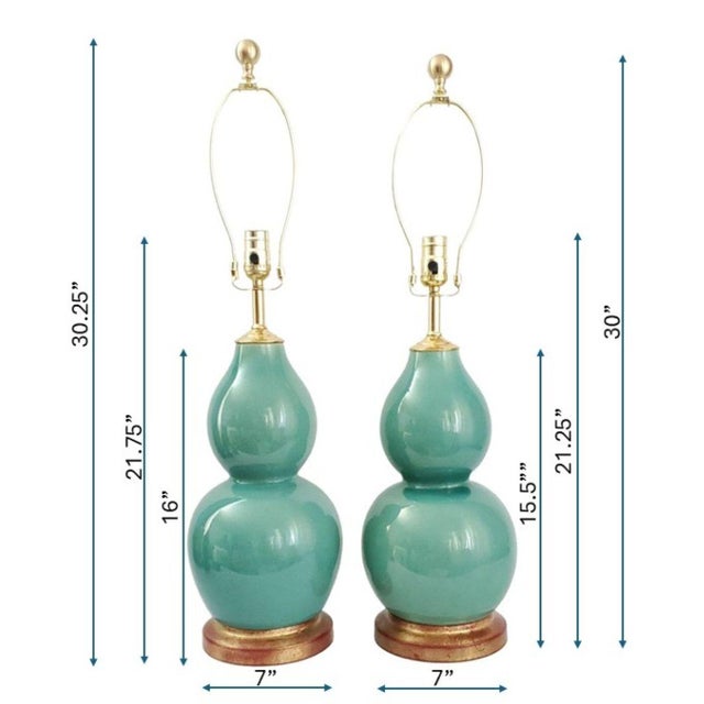 Lamp Pair Restored Vintage Christopher Spitzmiller Style Coastal Blue Crackled Porcelain For Sale In Miami - Image 6 of 14
