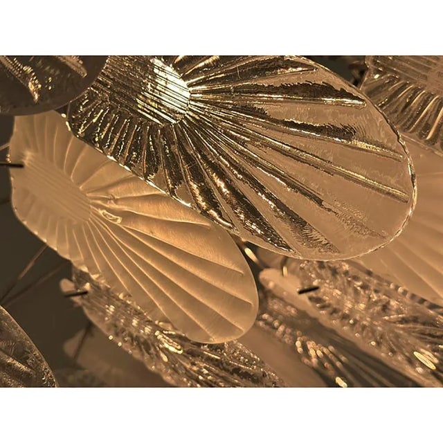 Murano Art Deco Chandelier Clear and Frosted Italian Sputnik Art All glasses are made here in Murano , Venice handmade in...