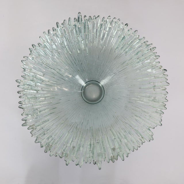 Glass handmade midcentury fruit platter.