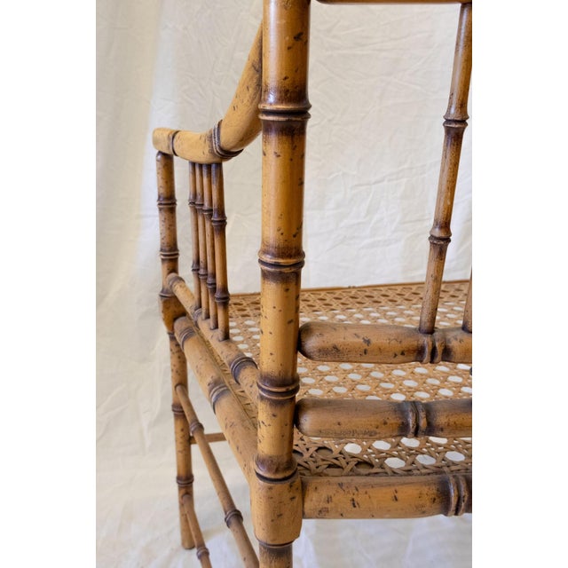 Wood Vintage Chair with Vienna Straw Seat in Faux Bamboo, 1970s For Sale - Image 7 of 9