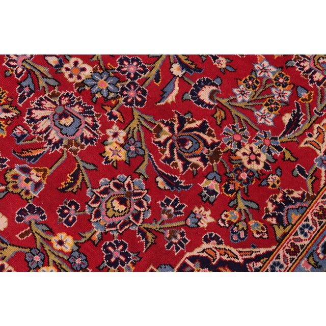 Vintage Hand-Knotted Wool Rug – 9'11" X 13'0" – Red & Blue For Sale - Image 4 of 8