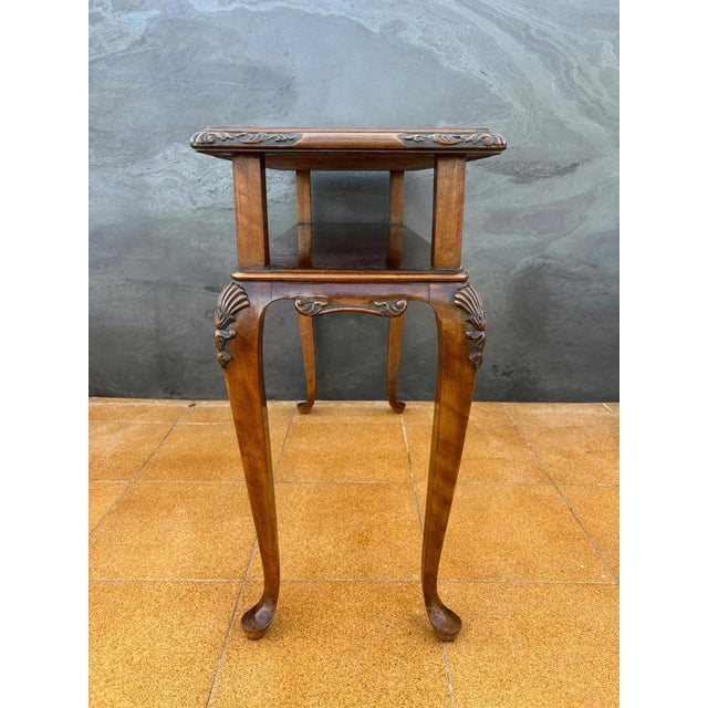 French Louis XV Style Carved Console Table with Cabriolé Legs, 1950 For Sale - Image 14 of 16