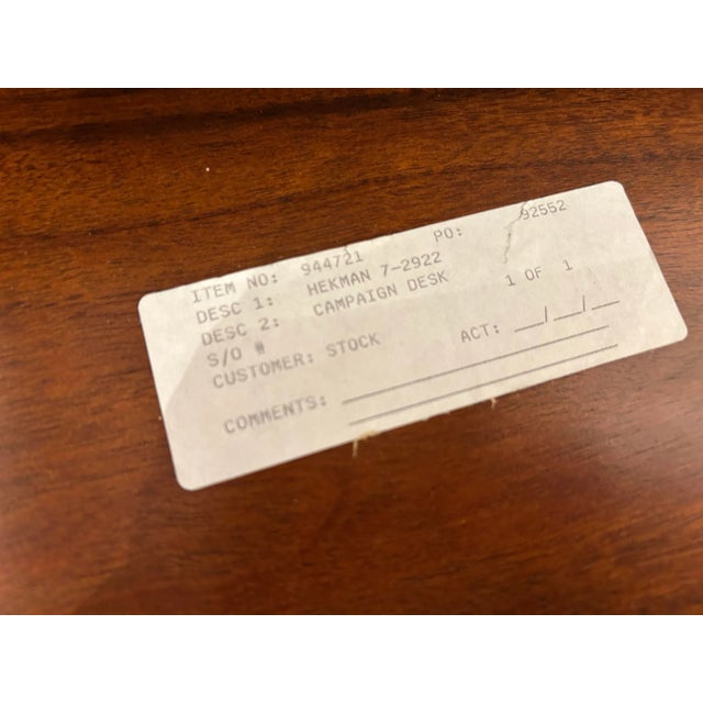 Wood Hekman Empire Writing Desk For Sale - Image 7 of 7