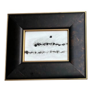 Contemporary Original Abstract Ink Painting Wide Wood Frame For Sale