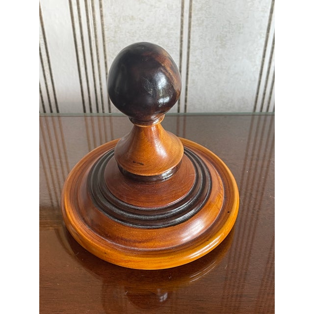 Antique Wood Lidded Tobacco Jar From 1840 For Sale - Image 9 of 11