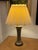 Brass Vintage Brass Table Lamp + Scallop Shade For Sale - Image 8 of 12