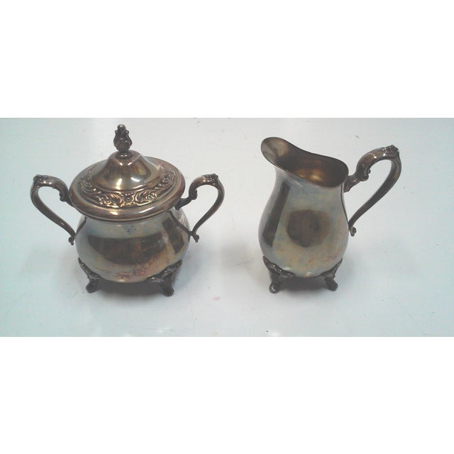 Silver Rogers Silverplate Coffee and Tea Service & Tray - 5 Pieces For Sale - Image 8 of 11