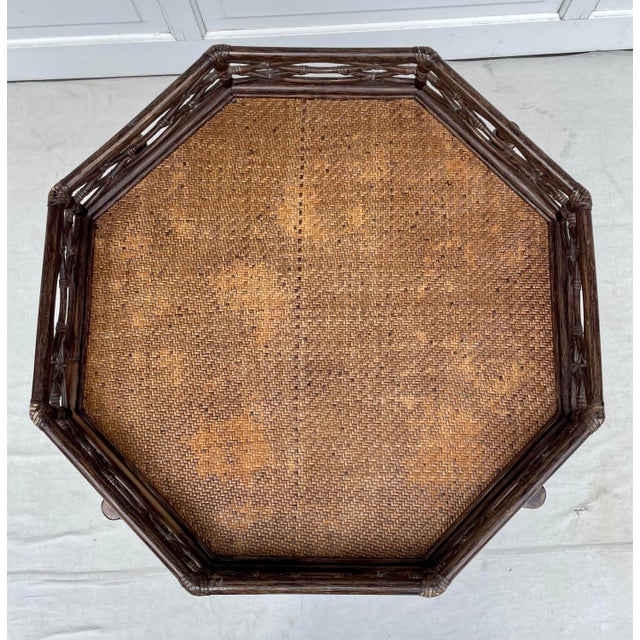 1970s 1970's McGuire San Francisco Rattan Folding Tray Table For Sale - Image 5 of 12