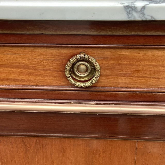 Auburn French Louis XVI-style Credenza W/Carrara Marble Top For Sale - Image 8 of 9