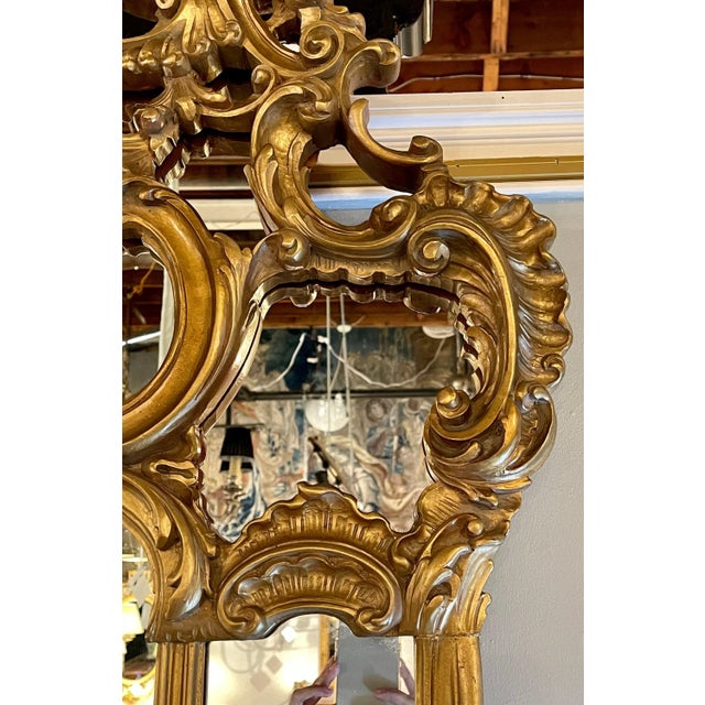 Wood Giltwood Over the Mantel Mirror, Wall or Console Mirror For Sale - Image 7 of 13