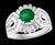 1.5 Carat Round Cut Emerald and 1.2 Carat Diamond Ring 18 Karat White Gold For Sale - Image 17 of 18