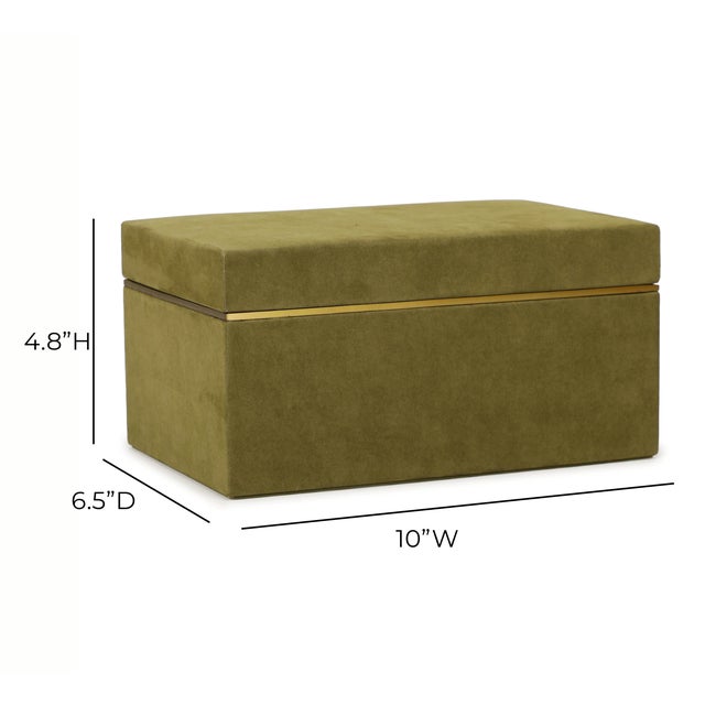 Pisa Green Vegan Suede Contract-Grade Storage Box For Sale - Image 9 of 9