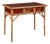 Victorian Chinoiserie & Burnt Bamboo Red Lacquer Side Table Desk For Sale