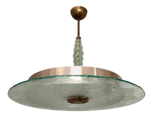 Swedish 1940s Moderne Glass Pendant